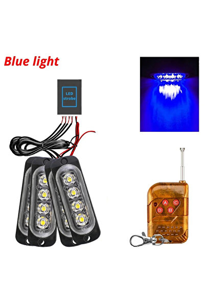 choice2 مصباح طوارئ لاسلكي أزرق 4 في 1، يعمل بجهد 12-24 فولت تيار مستمر، مناس...