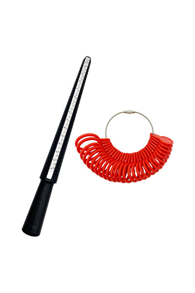 Choice6 أداة قياس خواتم احترافية حمراء اللون، قطعة واحدة، لقياس مقاسات الخوات...