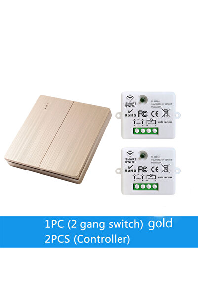 Choice4 gold two 86 Wireless Smart RF 433Mhz 100-220V Wall Panel with Remote ...