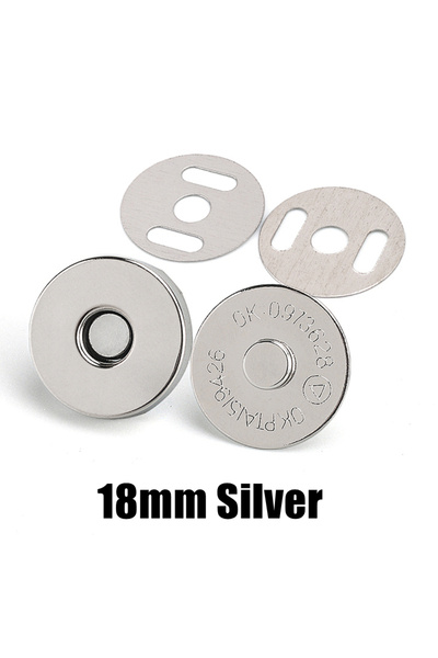 Choice5 10pcs 18mm Silver Magnetic Snap Fasteners Clasps Buttons Handbag Purs...