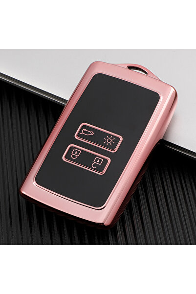 Choice5 غطاء كامل جديد لمفاتيح السيارة من مادة TPU، أسود اللون مع زر وردي، من...