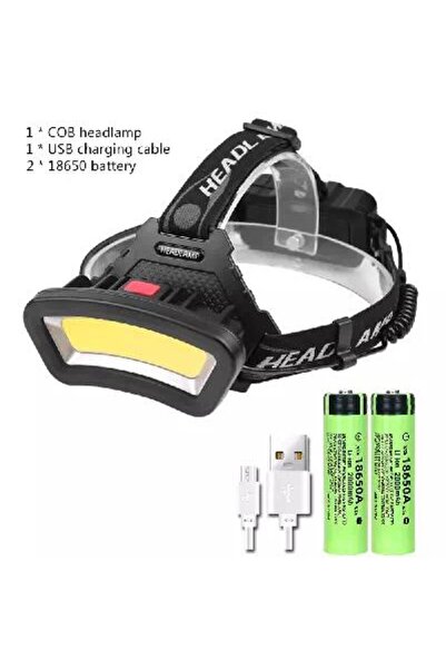 Choice4 مصباح أمامي LED COB جديد أسود اللون من XIWANGFIRE يعمل ببطارية 18650،...