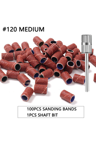 Choice1 120 Grit-100pcs 100pcs/50pcs Sanding Cap Bands For Electric Manicure ...