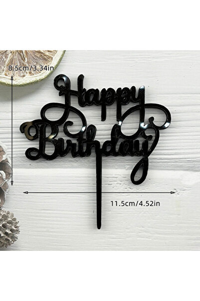 Choice7 Style 2 10pcs 10Pcs Acrylic Happy Birthday Cake Topper Pink Gold Silv...