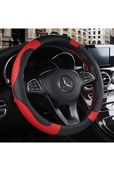 STEEPPOLO Car Steering Wheel Cover, Microfiber Leather Non-Slip 15 Inch