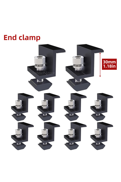 Choice3 مشبك تثبيت للألواح الشمسية قابل للتعديل من النوع A-10PCS-30MM، مشبك ط...