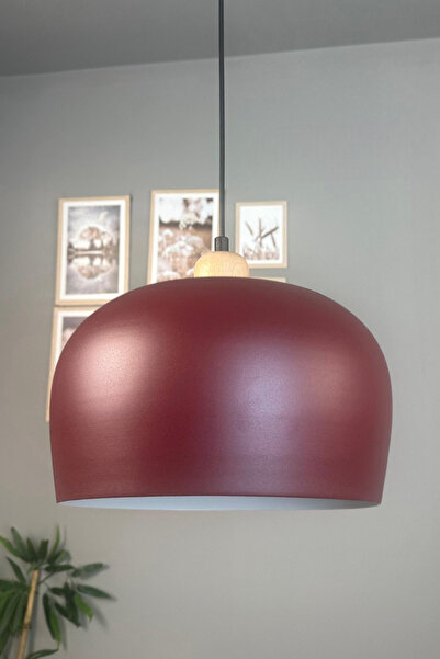 Bamyum Çember Vişne Çürüğü Metal Kalın Ahşap Başlık Tekli Avize Salon Mutfak ...