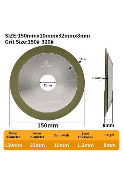 Choice6 150 150x32 75/100/125/150mm Diamond Grinding Wheel Circular Resin Gri...