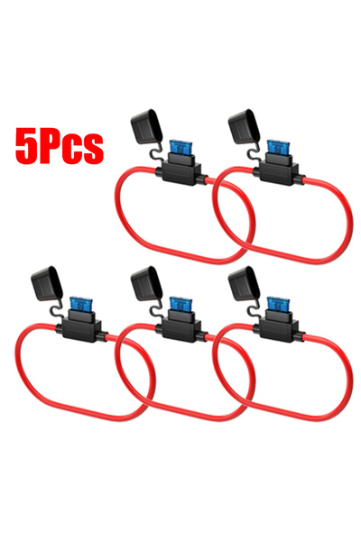 Choice 5 قطع 14AWG و 10 قطع صندوق فيوزات سيارة صغير مقاوم للماء من النوع الشف...