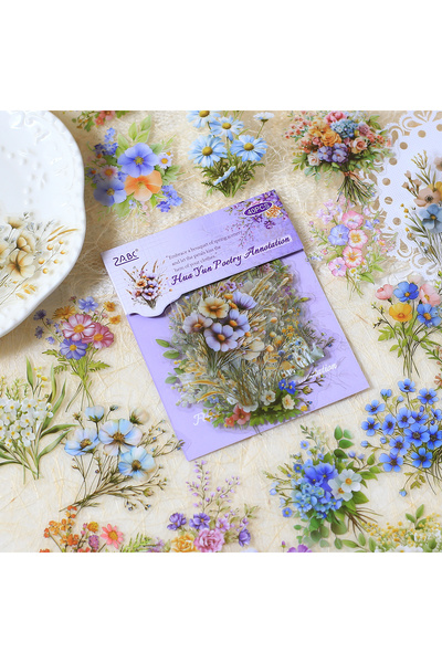 choice2 C 40 قطعة ملصقات زهور بلاستيكية ذاتية اللصق من مادة PET لأعمال السكرا...