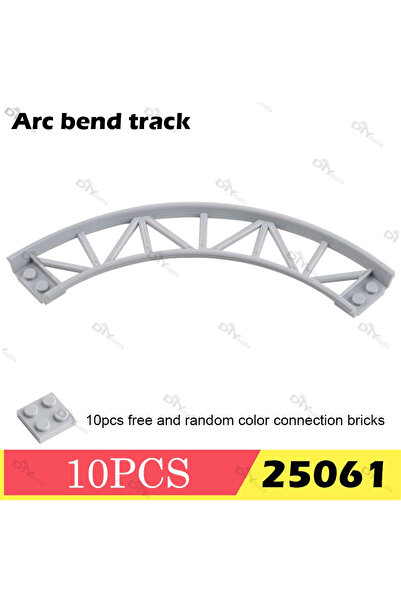 Choice7 25061 رمادي، 10 قطع، قضبان مسار قطار الملاهي الرمادية، قطع صغيرة، أجز...