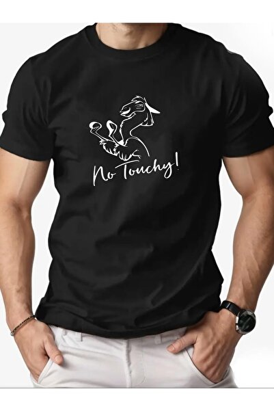 4desire.ro Men's T-shirt NO TOUCHY MENS TEE Ink, Classic Regular Fit, 100% Co...