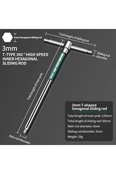 Choice10 3mm T/L 2.5/3/4/5/6/8/10mm Torx Screwdriver T Type Allen Hex Wrench ...