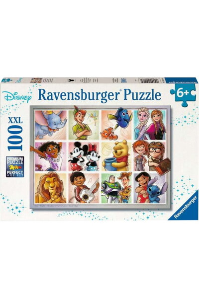 RAVENSBURGER Puzzle pentru copii Disney cu mai multe personaje, 100 de piese