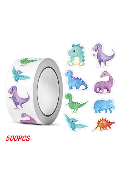 Choice9 H0786-500 قطعة، 100-500 قطعة، ملصقات ديناصورات دائرية مقاس 1 بوصة، مل...