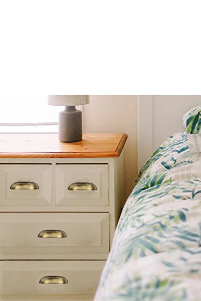 Bikulp Tas Midye Çanak 96mm Antik Sarı Dolap Çekmece Vestiyer Mobilya Kulpu