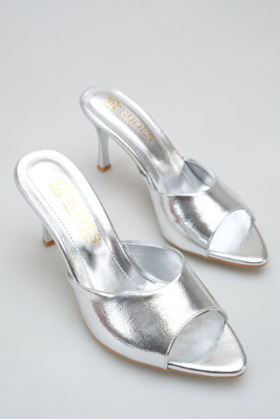 BUNİPARK Rein Women's Patent Leather Open-Toe Thin Heeled Slippers