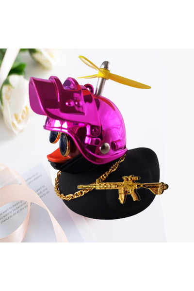 Choice12 Black Duck 1 Motor Accessories Yellow Duck with Helmet for Bike With...