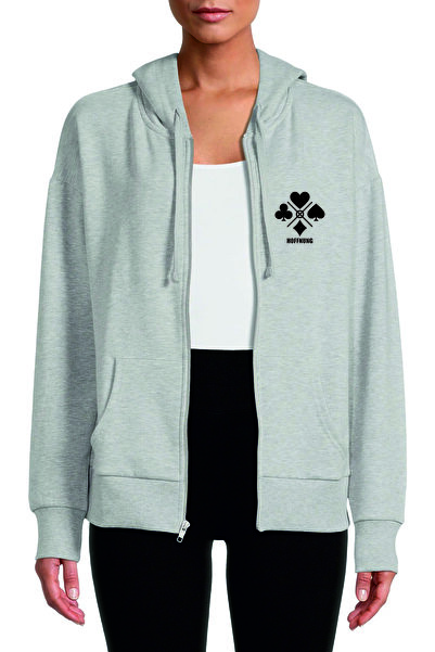 HOFFNUNG Unisex Cotton Oversize "Cards Suit" Printed Hooded Collar Comfortabl...