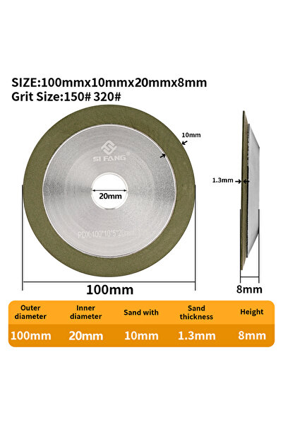 Choice1 320 100x20 75/100/125/150mm Diamond Grinding Wheel Circular Resin Gri...