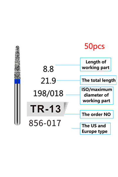 Choice27 TR-13، 50 قطعة/ حقيبة ، مثقاب ماسي للأسنان، FG، 1.6 مم، مناسب لقبضة ...