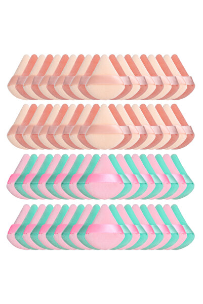 Choice1 80 قطعة من إسفنجات البودرة المثلثة الصغيرة (40-80 قطعة)، ضعي البودرة ...