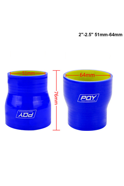 Choice3 خرطوم سيليكون STR، أزرق وأصفر، 51-64 مم، 2-2.5 بوصة، 2-3 بوصة، 2.48-2...