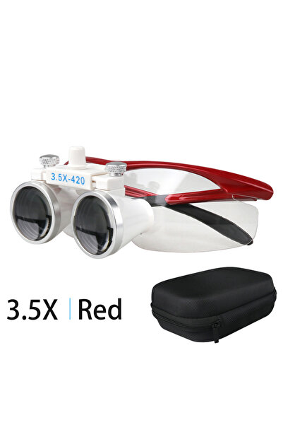 Choice9 عدسات مكبرة حمراء 3.5X، تكبير 3.5X/2.5X، عدسة مكبرة ثنائية للأسنان، ع...