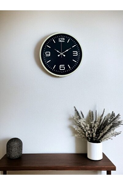 Lunaev ساعة حائط مزخرفة أنيقة مقاس 36 سم باللون الكريمي