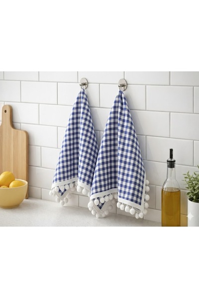 senmasy Drying Cloth 2 Pieces with Pompom Edges 30*50 cm