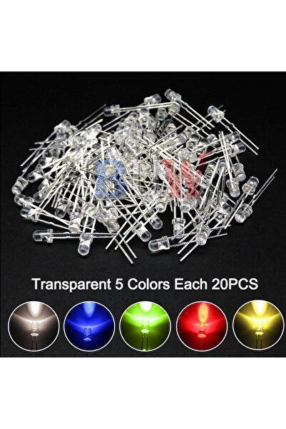 Choice4 Transparent 5 Colors 100PCS/lot 3mm LED Diode F3 Assorted Kit ibuw Wh...