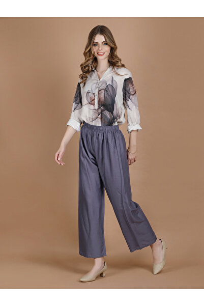 Michael Kovlin By Styli Grey Wide Leg Ethnic Palazzos