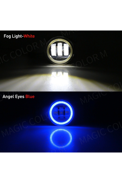 Choice5 Left and Right White and Blue Angel Eye Fog Light For Ford Fus Fusion...
