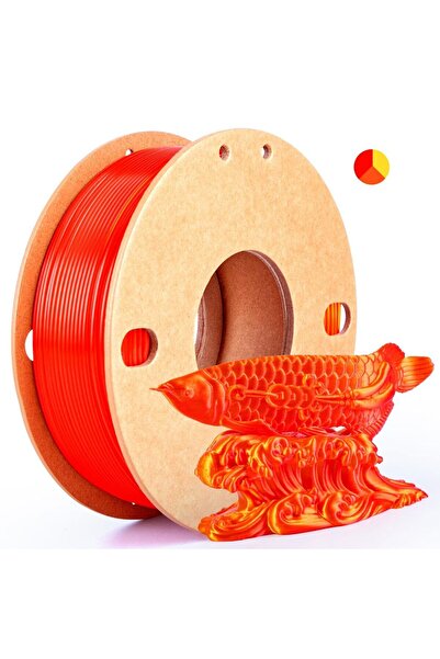 Choice15 Gold Red Orange Three color PLA silk filament 250g per roll net weig...