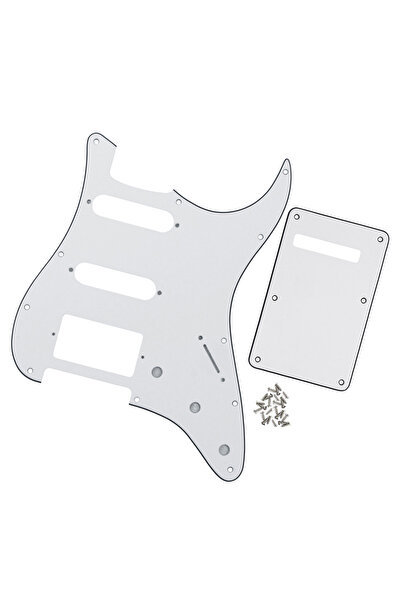 Choice7 White 3ply FLEOR Set of 11 Holes SSH ST Electric Guitar kguard HSS Sc...