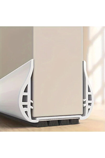 Choice3 شريط مانع لتسرب الهواء للأبواب مصنوع من مادة PVC بيضاء مع فرشاة، مقاو...