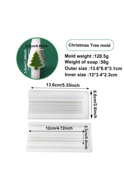 Choice3 قالب أنبوب شجرة عيد الميلاد، قالب سيليكون عمودي للصابون والشموع، قالب...