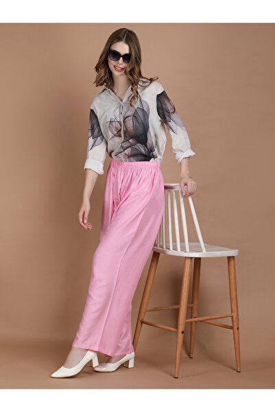 Michael Kovlin By Styli Pink Wide Leg Ethnic Palazzos