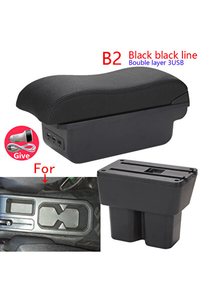 Choice5 خط أسود B2، 3 منافذ USB، مسند ذراع سوزوكي جيميني، صندوق مسند ذراع سيا...
