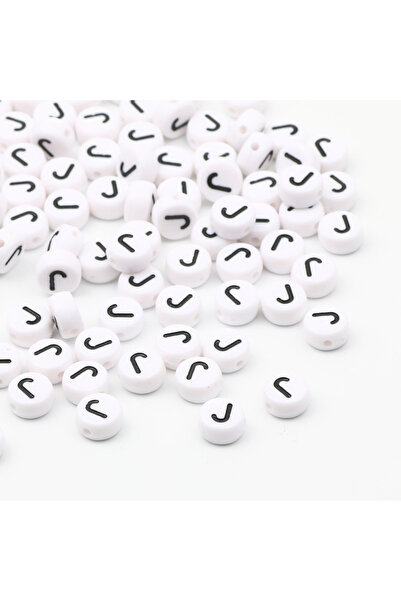 Choice22 100pcs J 50/100/200pcs/lot 7x4mm White Round A-Z Alphabet Letter Acr...