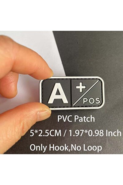 Choice31 01- أبيض، شارة صغيرة من نوع A POS مع خطاف، شارات PVC لفصائل الدم A B...