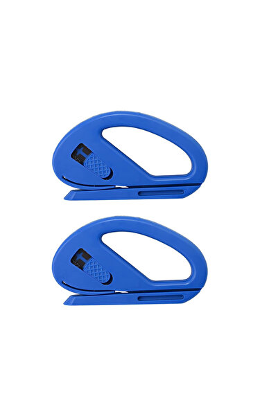 Choice4 قطعتان من قاطع ورق التغليف الأزرق سهل الانزلاق، بتصميم شفرة حلاقة آمن...