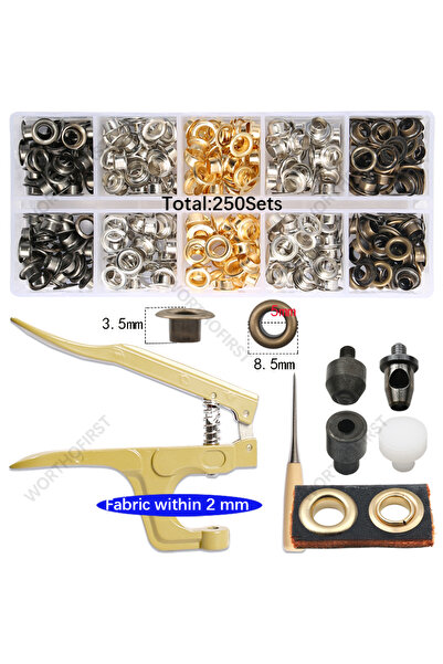 Choice5 QYTZ-01DK 5/8mm Brass Eyelets with Multifunctional Pliers Kit Leather...