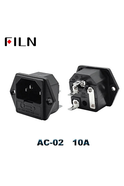 Choice8 AC-02 IEC320 C14 Electrical AC Socket 3 pin red LED 250V 10A fuse fem...