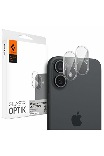 Spigen Camera Glass Protector for iPhone 16 Glas.tR Optik, Transparent