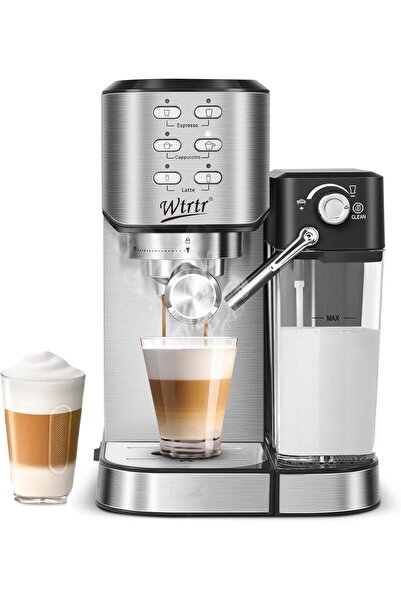 wtrtr 20-Bar One-Touch Espresso Machine with Auto Milk Frother, 1350W