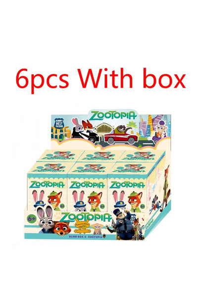 choice2 ٦ قطع مع علبة، سلسلة زوتوبيا، مجسمات جلوس جيدة، صندوق مفاجآت، شخصيات ...