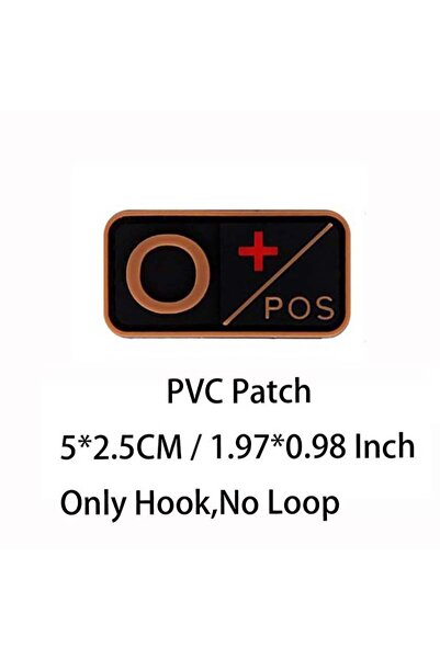 Choice5 28-Orange OPOS Small Patch with Hook,PVC Blood Type A B AB O POS NEG ...