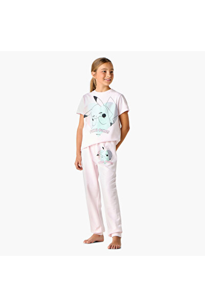 Pokemon طقم تيشيرت وبيجامة مطبوع عليه صورة بيكاتشو