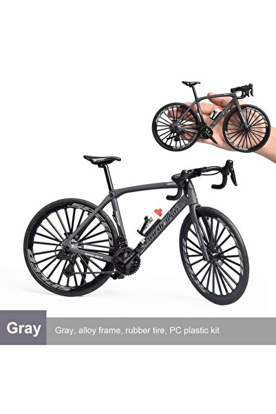 Choice1 نموذج دراجة جبلية معدنية عتيقة رمادية اللون، لعبة دراجة كلاسيكية صغير...